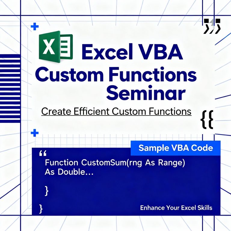 Online-Seminar: Excel – Eigene Funktionen mit Excel VBA erstellen