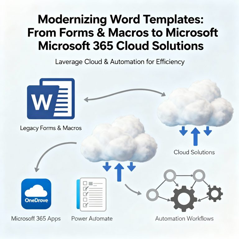 Online Seminar: „Word-Vorlagen in die Cloud bringen – Von Formularen & Makros zur modernen Microsoft 365-Lösung“
